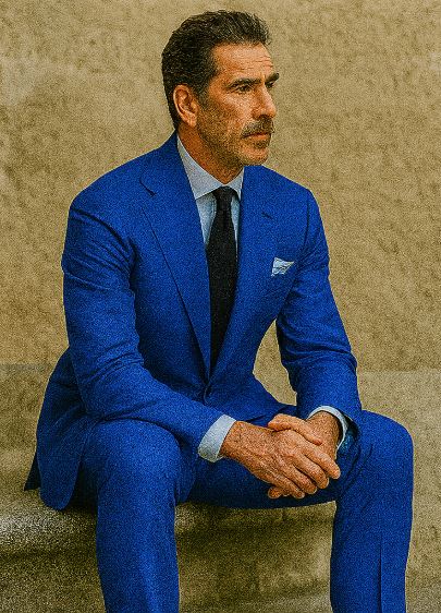 Royal Blue Linen Suit - Royal Blue Linen Suit - Royal Blue Tiffany Color
