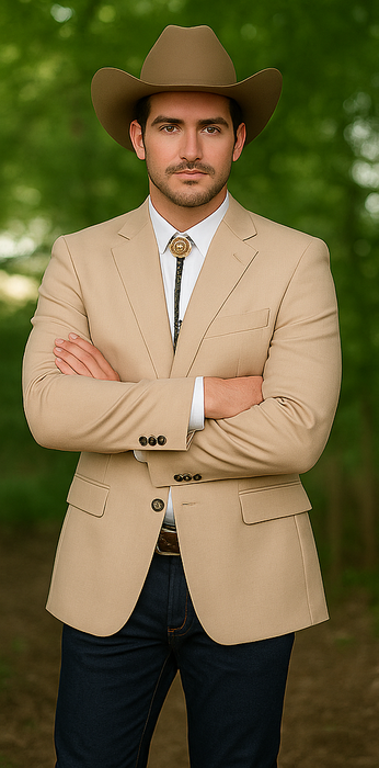 Western Suit - Trajes Para Hombres - Cowboy Formal Attire - Trajes De Novio - Slim Fit Western Tan