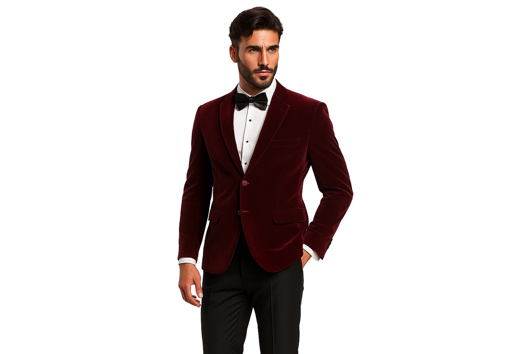 Cheap Priced Big And Tall Blazers Wine Clearance Velvet ~ Velour Blazer / Sport Coat