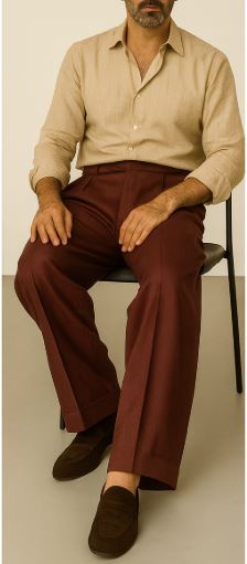 Wine Wide Leg Slacks