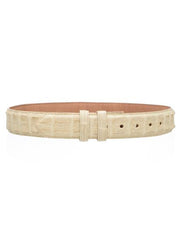 Men's Winter White Genuine Hornback Cinturon De Cocodrilo