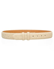 Men's Ostrich Quill Skin 1 1/2'' width Belt Winter White