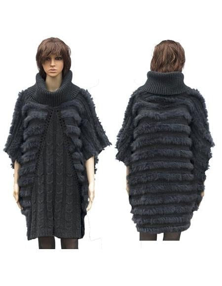 Fur Grey Fully Insulated Genuine Rabbit Coat