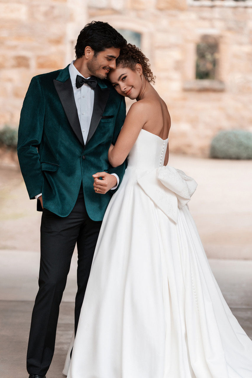 "Verona" Emerald Green Velvet Dinner Jacket (Separates) - Image 2
