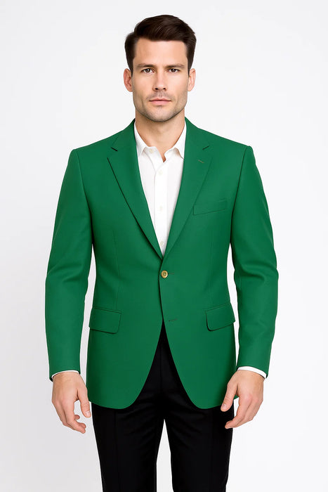 Augusta Green Blazer Men'S Classic Brass Buttons Blazer Sport Jacket
