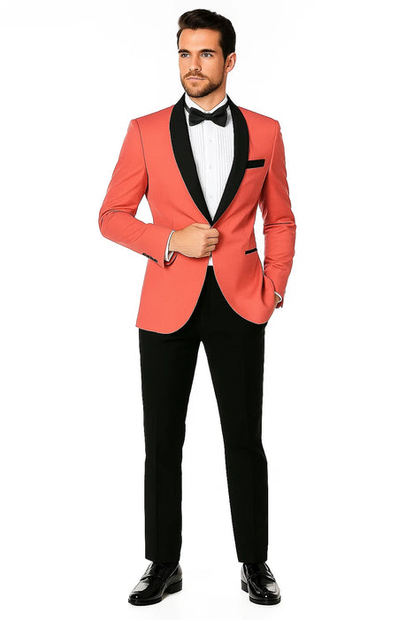 Mens Rose Gold - Pink Velvet Tuxedo Suit - Blazer - Velvet Sport Coat + Black Pants