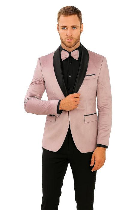 SKU#JA61428 Blush Tuxedo - Light Pink Tuxedo Suit