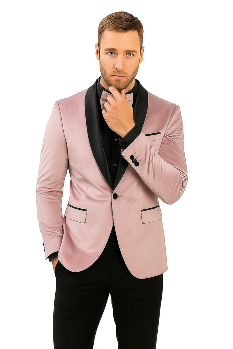 SKU#JA61428 Blush Tuxedo - Light Pink Tuxedo Suit