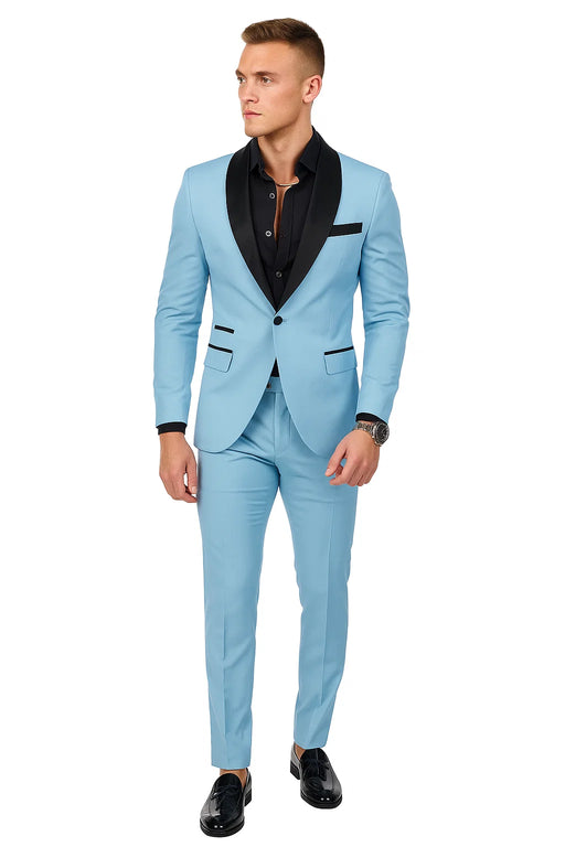Sky Blue Prom Tuxedo - Wedding Suit - Groom Tuxedo Suit