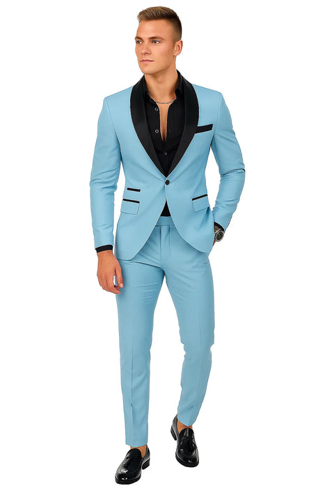 Sky Blue Prom Tuxedo - Wedding Suit - Groom Tuxedo Suit