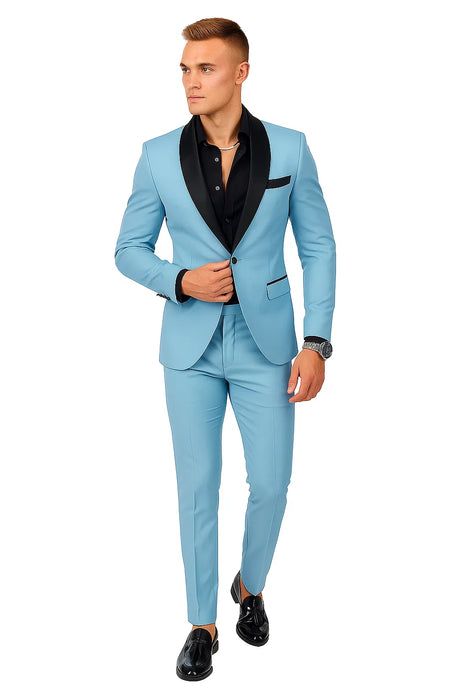 Sky Blue Prom Tuxedo - Wedding Suit - Groom Tuxedo Suit