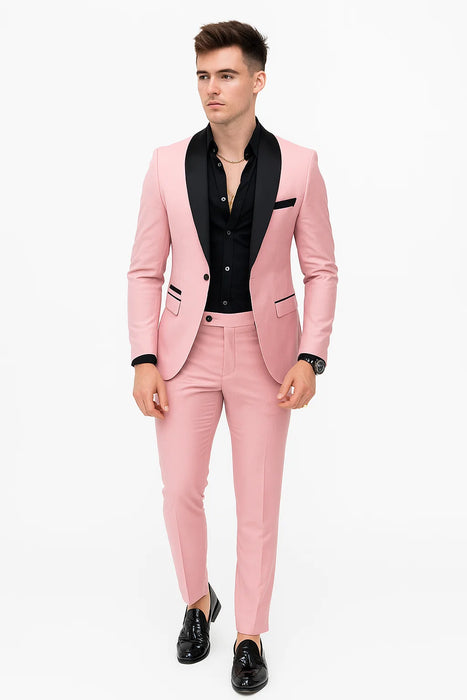 Pink Prom Tuxedo - Wedding Suit - Groom Tuxedo Suit