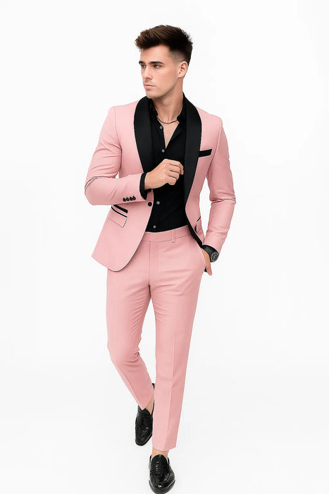 Pink Prom Tuxedo - Wedding Suit - Groom Tuxedo Suit