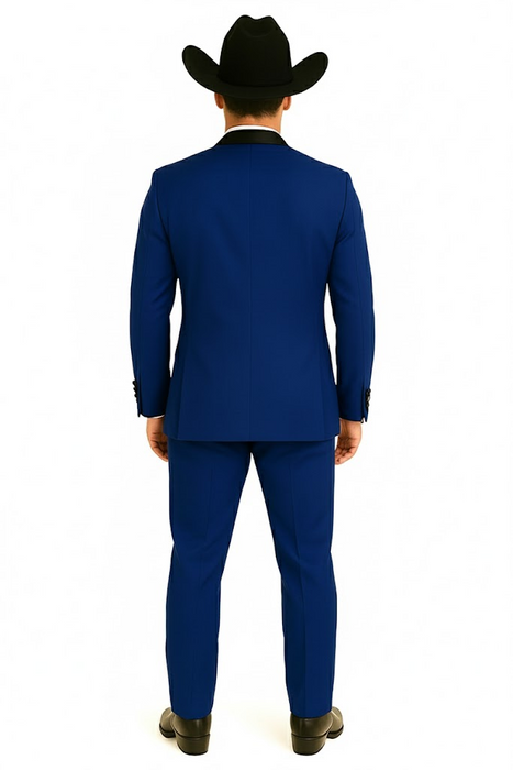 Authentic Braveman Men's Two Button Solid Blue Suit Regular Fit