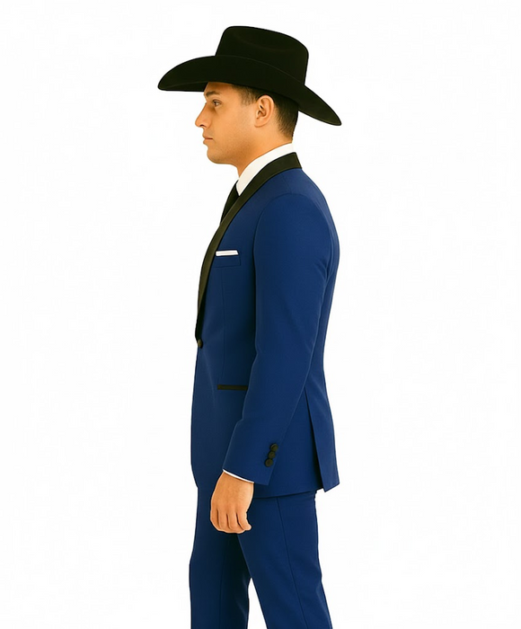 Authentic Braveman Men's Two Button Solid Blue Suit Regular Fit