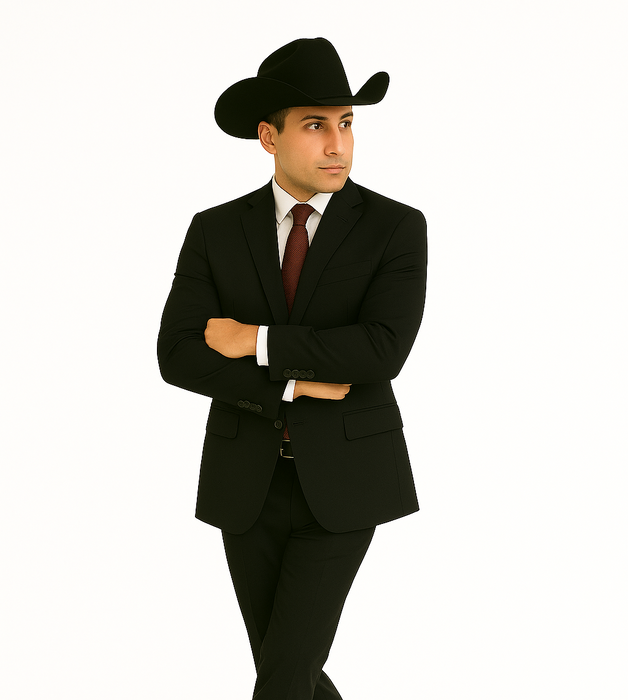 Authentic Braveman Men's Two Buttons Solid Black Suit Regular Fit