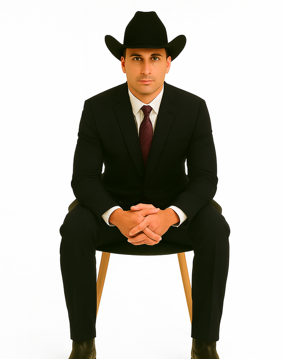 Authentic Braveman Men's Two Buttons Solid Black Suit Regular Fit