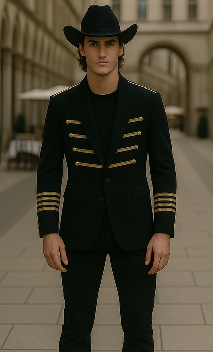 Black Single Breasted One Pocket Tuxedo Alberto Nardoni Blazer