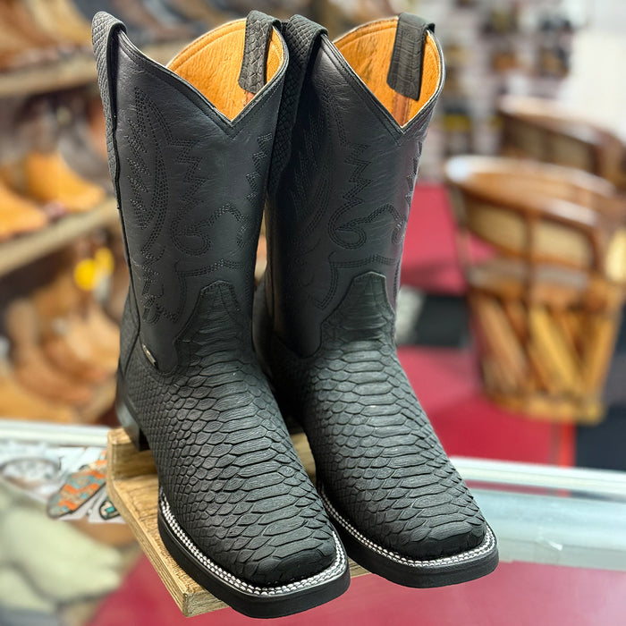 Square Toe Cowboy Boots Snakeskin Print