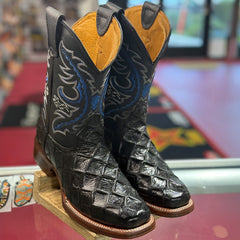 Pirarucu Fish Print Boots Square Toe