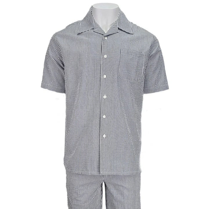Black Seersucker Relaxed Fit Duo