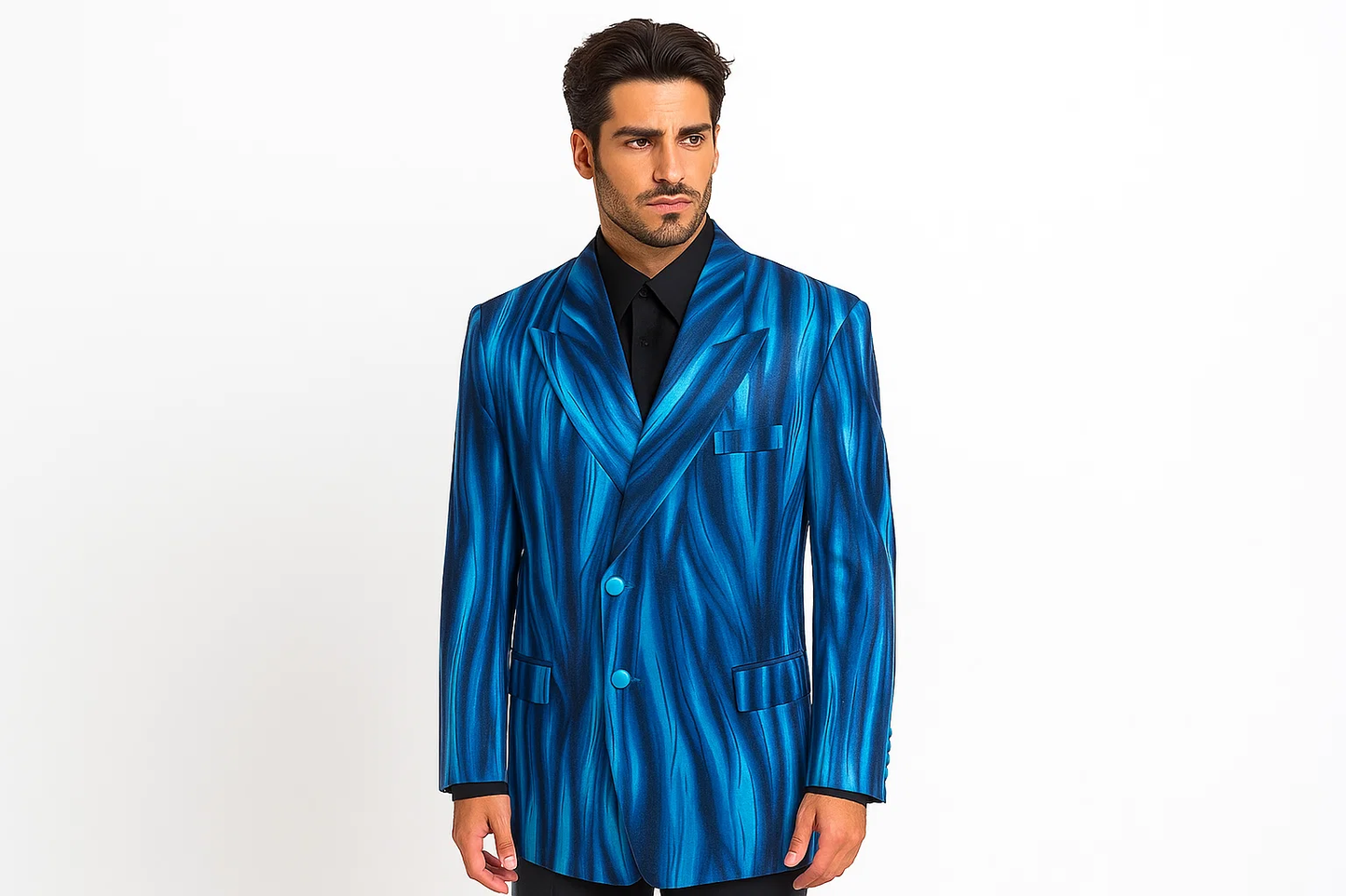 Men'S Flame Jacket/Cheap Priced Unique Fashion Designer Men'S Dress Blazers Sale In Blue - Image 2