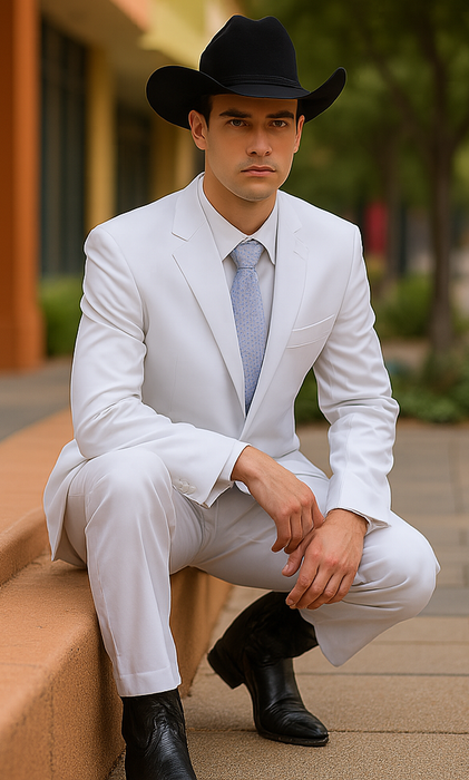 Bolzano Men's 100% Polyester 2 Buttons Fully Lined Dress Suits