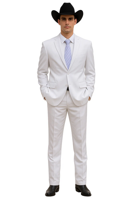 Bolzano Men's 100% Polyester 2 Buttons Fully Lined Dress Suits