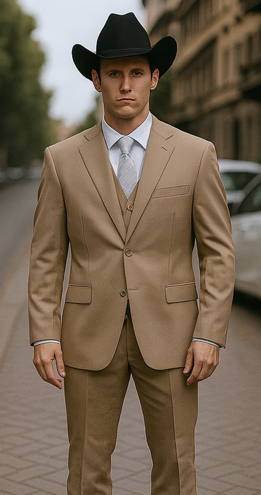 Bolzano Men's 2 Button 100% Polyester Fully Lined Dress Suit