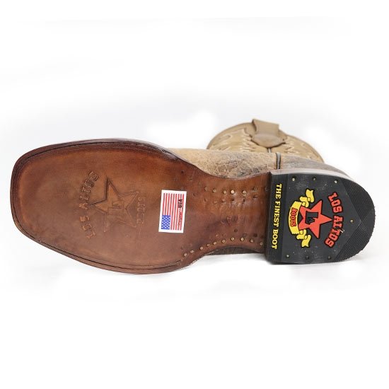 Botas de Cuello de Toro Original Horma Rodeo Cuadrada Color Miel - Image 4