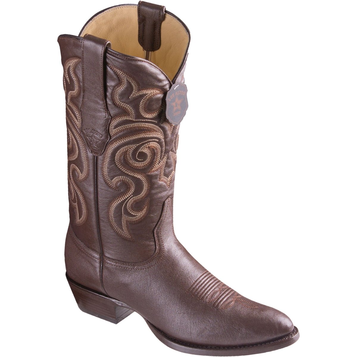 Botas de Cuero de Cabra Vaqueras con Horma Redonda LAB-6592