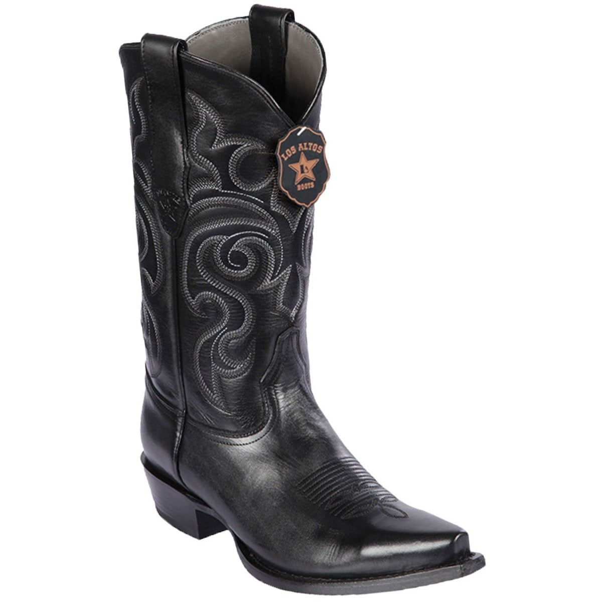 Botas de Cuero Vaqueras con Horma Recortada Pull Up
