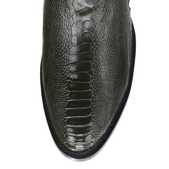 Botas de Pata de Avestruz Punta Oval Color Verde Olivo LAB - Image 7
