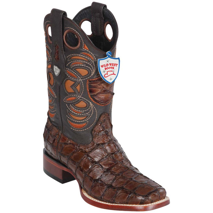 Botas de Pescado Pirarucu Original en Horma Rodeo Cuadrada WW