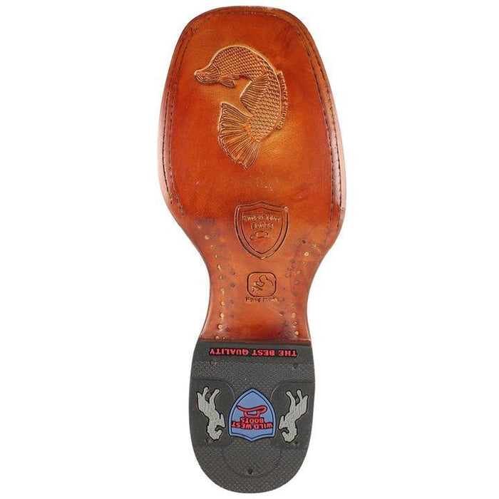 Botas de Pescado Pirarucu Original en Horma Rodeo Cuadrada WW
