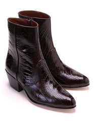 Botin Charro de Piel Avestruz Pata Horma Puntal LAB-630507