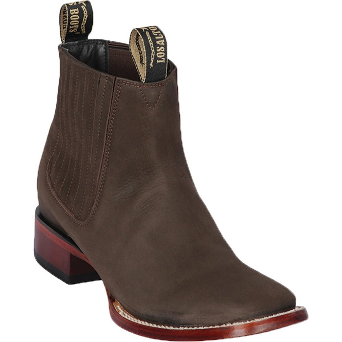 Botines Charros de Gamuza Punta Cuadrada Los Altos Boots