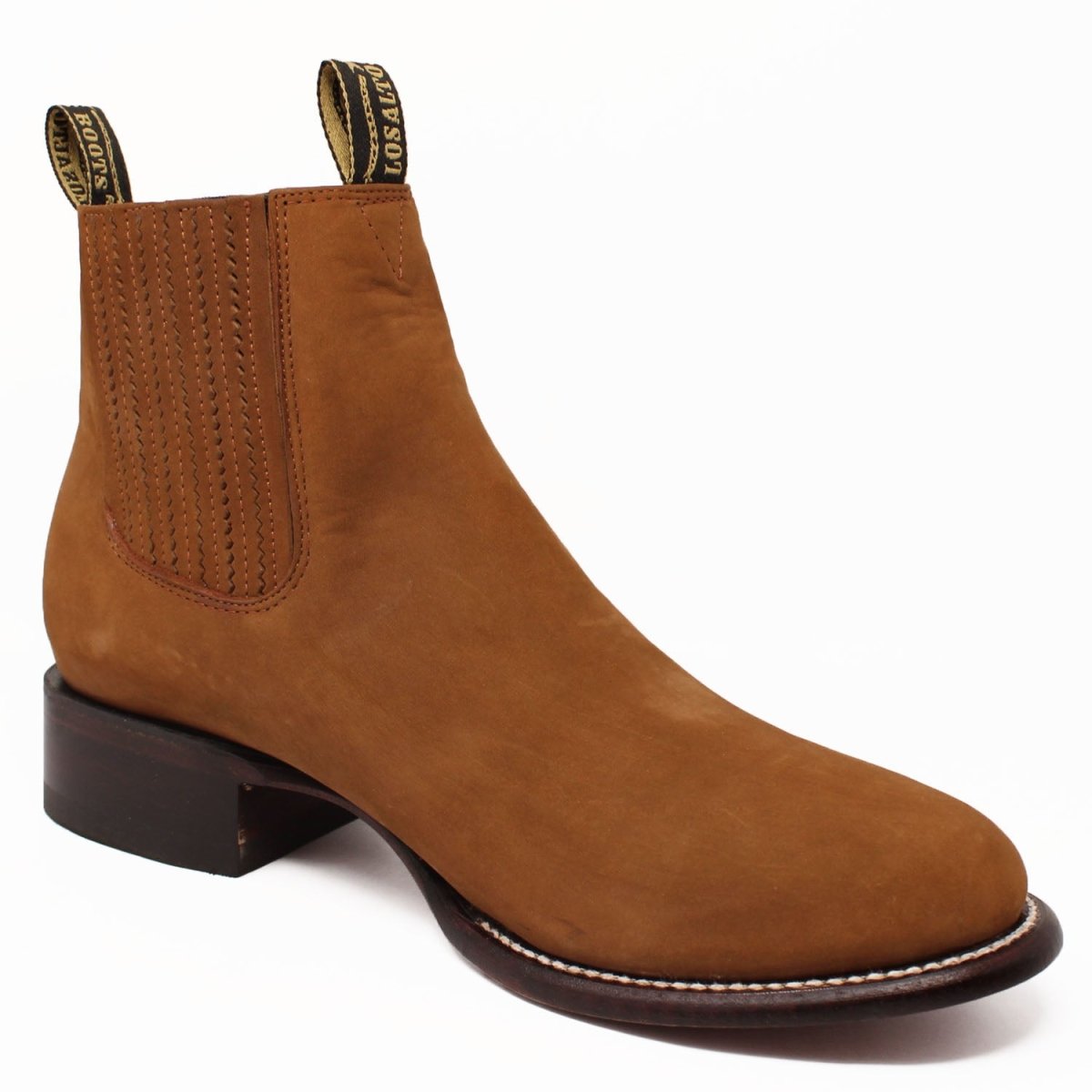 Botines Charros de Gamuza Punta Redonda Color Shedron Los Altos Boots LAB-50B6350