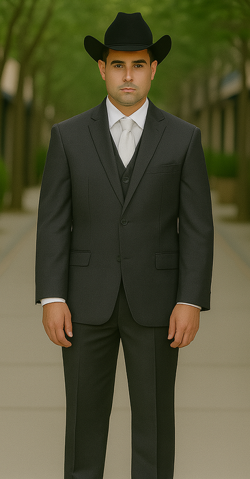 Brand: Caravelli Collezione Suit - Caravelli Suits - Caravelli italy Caravelli Men's 2 Buttons Grey 3 Piece Vested Suit
