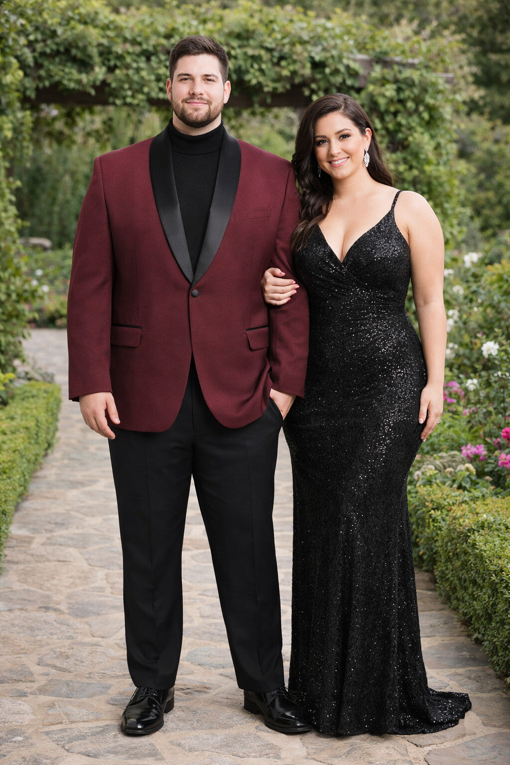 Mens Big and Tall Blazer - Burgundy Plus Size Tuxedo Jacket - Image 8