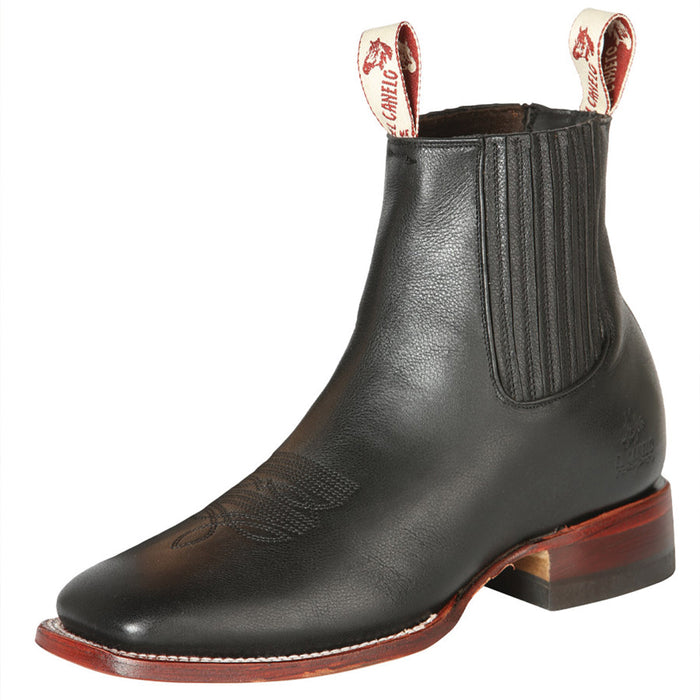 Black Square Toe Ankle Boots