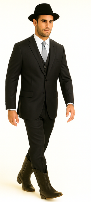 Brand: Caravelli Collezione Suit - Caravelli Suits - Caravelli italy Caravelli Men's 2 Buttons Grey 3 Piece Vested Suit