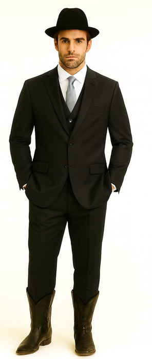 Brand: Caravelli Collezione Suit - Caravelli Suits - Caravelli italy Caravelli Men's 2 Buttons Grey 3 Piece Vested Suit