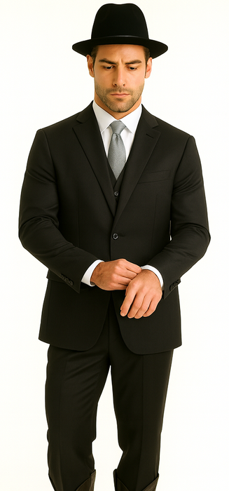 Brand: Caravelli Collezione Suit - Caravelli Suits - Caravelli italy Caravelli Men's 2 Buttons Grey 3 Piece Vested Suit