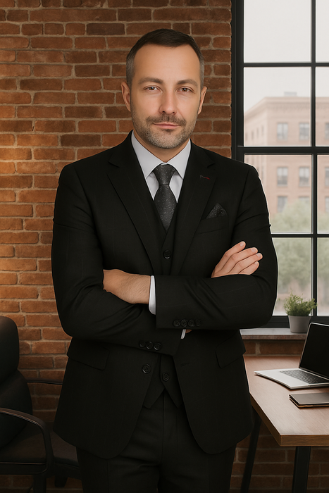 Wool Suit - Italian Made Business Suit by Statement Men's 3 Piece 100% Wool Modern Fit Suit - Solid Scoop Vest