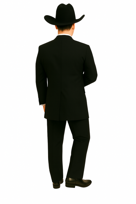 Classic Long Solid Black Fashion Suits