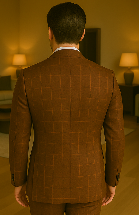 Wool Suit - Italian Made Business Suit by Statement Men's 3 Piece 100% Wool Modern Fit Suit - V-Neck Double Breasted Vest