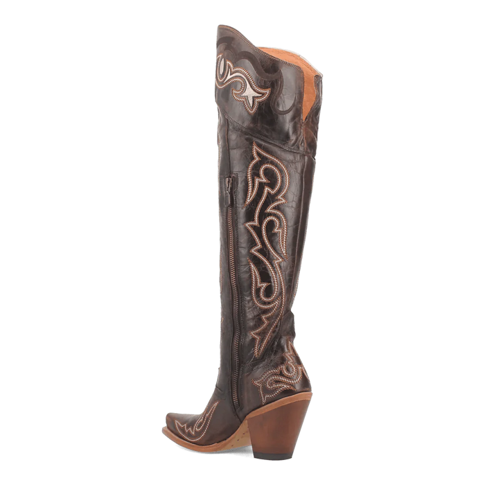 Dan Post Women's Kommotion Snip Toe Leather Tall Boots - Chocolate