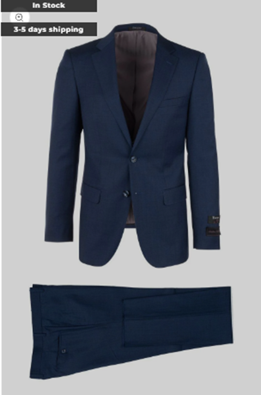 Tiglio Italian Suit - Real Wool Fabric Super 150's Porto Blue, Slim Fit Suit in Color Blue