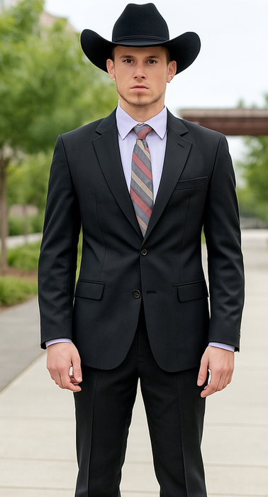 Designer Men's 2 buttons fully lined slim fit Black suits